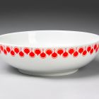 Round bowl (large, part of a set) - Part of the Bella-207 tableware set with red Gabriella pattern