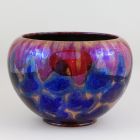 Flower pot - With stylized flowers, flowing pattern