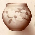 Photograph - Vase, rounded body, decorated with painted flowering cherry blossoms