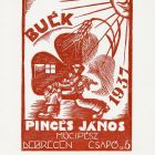 Occasional graphics - New Year's greeting card: Happy New Year  János Pincés  shoemaker Debrecen