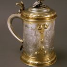 Tankard with cover - with emblems depicting Cupid