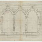 Plan - triple windows of the central projection of the Hőgyes (Rákos) street facade