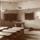 Exhibition photograph - classroom furniture designed by Béla Löffler, Spring Exhibition of The Association of Applied Arts 1904