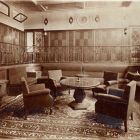 Interior photograph - the smoking salon in the ship King's Charles IV., of the Hungarian River and Sea Shipping Company