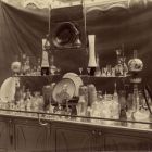 Exhibition photograph - glasses of the Schreiber's Company, in the Hungarian applied arts' pavilion, Paris Universal Exposition 1900