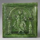 Stove tile - With the figure of Saint Barbara