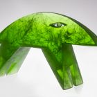 Glass sculpture - Green Pig