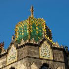 Architectural photograph - corner dome at the intersection of Üllői and Hőgyes street, Museum of Applied Arts