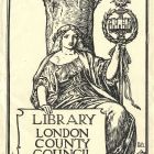 Ex-libris (bookplate) - London County Council Library