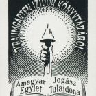 Ex-libris (bookplate) - Property of Izidor Baumgarten Property of the Hungarian Lawyer Association