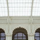 Architectural photograph - detail of the arches and the glass roof in the exhibition hall, Museum of Applied Arts