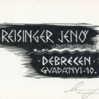 Névjegykártya - Jenő Reisinger Debrecen Gvadányi 10