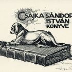 Ex-libris (bookplate) - Book of Sándor István Csajka