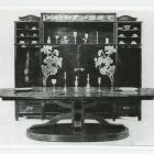 Photograph - Dining table and buffet made of polished mahogany, from the Andrássy dining room