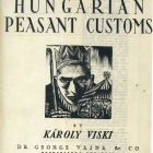Könyvcímlap - Károly Viski: Hungarian Peasant Customs