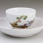 Cup and saucer - With waterside landscape