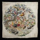 Fragment of embroidery - With exotic birds