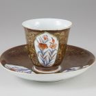 Chocolate cup and saucer - With floral ornamental fields; from the collection of Augustus II the Strong, Elector of Saxony and King of Poland; marked No. 32