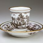 Cup and saucer - With double coat of arms