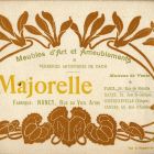 Advertisement card - for the Majorelle Furniture Factory, Nancy