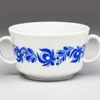 Soup cup (part of a set) - Part of the Krisztina-202 tableware set with blue Hungarian style pattern