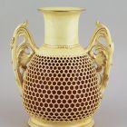 Vase - With double-walled 'honeycomb' gridwork
