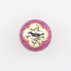 Furniture knob - With pink scales and bird sitting on a branch