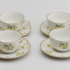 Teacup and saucer (part of a set) - With yellow primroses