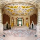 Architectural photograph - panoramic view of the open entrance hall, Museum of Applied Arts