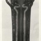 Photograph - Vase, with four small curved ears on the shoulders, Japanese-style flowers