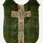 Back of a chasuble - on the orphey cross the Madonna with the child Jesus and the and saints