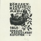 Occasional graphics - Announcement of wedding: László Börzsey and Mária Nagy