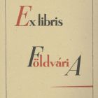 Ex-libris (bookplate) - A. Földvári