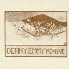 Ex-libris (bookplate) - The book of Emmy Deáky