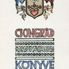 Ex-libris (bookplate) - Book of Csongrád city