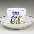 Cup and saucer - With EH monogram