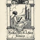 Ex-libris (bookplate) - Book of Klára Kölcsey