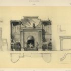 Design sheet - design for fireplace, cupboard and armchair