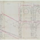 Plan - longitudinal section of the main staircase and the first and second floor vestibul, Museum of Applied Arts