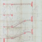 Plan - cross section of the staircase of the Kinizsi street wing, Museum of Applied Arts