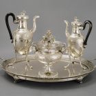 Coffee set tray - with the arms of the Szathmáry-Király family