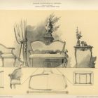 Design sheet - Louis XVI style settee, armchair and table