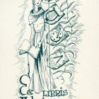 Ex-libris (bookplate) - The wife of Mátyás Halasi