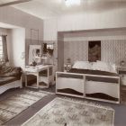 Exhibition photograph - bedroom designed by Ede Toroczkai Wigand, Exhibition of Interior Design of The Association of Applied Arts 1911