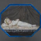 Miniature portrait - child lying on a catafalque