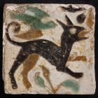 Tile - With figure of a dog