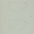 Plan - porcelain teacup and milk jug