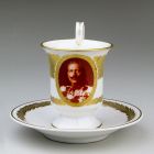 Ornamental cup and saucer - with the portrait of Wilhelm II, German Emperor
