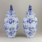 Pair of vases with lid