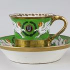 Cup and saucer - With the figures of sphynxes holding a laureated lyre